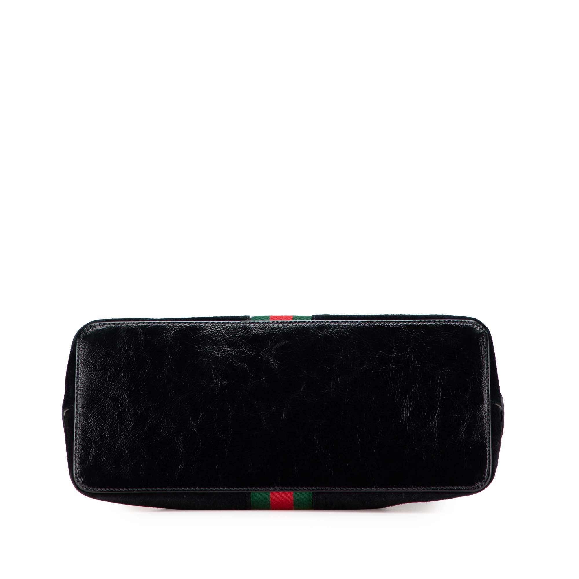 Medium Suede Ophidia Web Dome Satchel