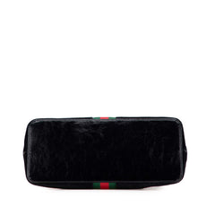 Medium Suede Ophidia Web Dome Satchel
