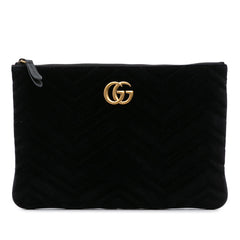 GG Marmont Matelasse Velvet Clutch