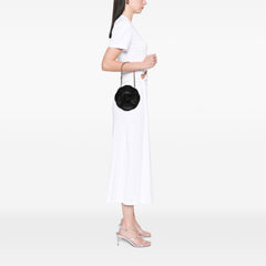 Lambskin and Satin Camellia Flower Evening Bag