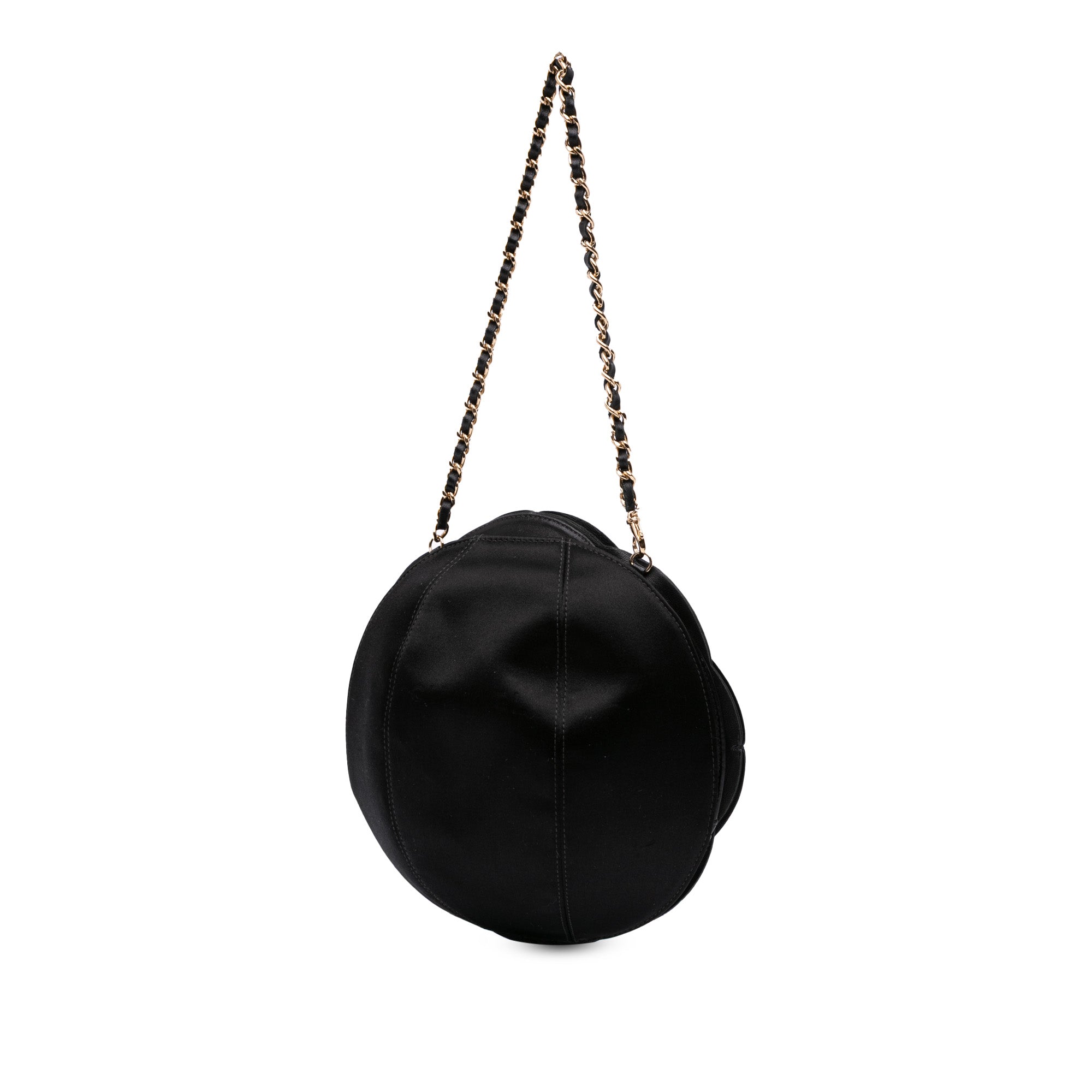 Lambskin and Satin Camellia Flower Evening Bag