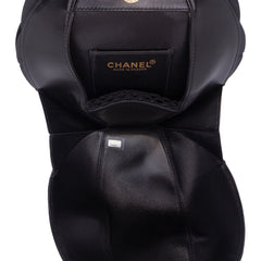 Lambskin and Satin Camellia Flower Evening Bag
