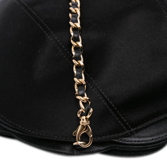 Lambskin and Satin Camellia Flower Evening Bag