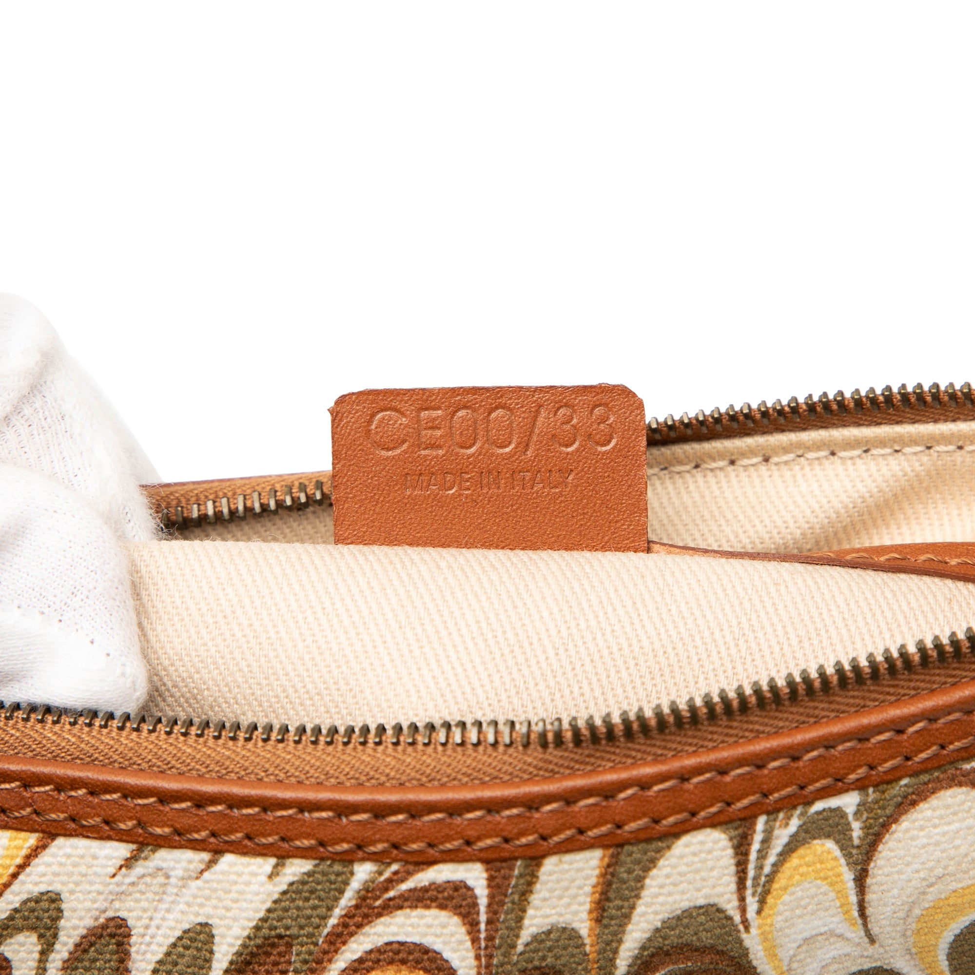 Printed Canvas Shoulder Bag