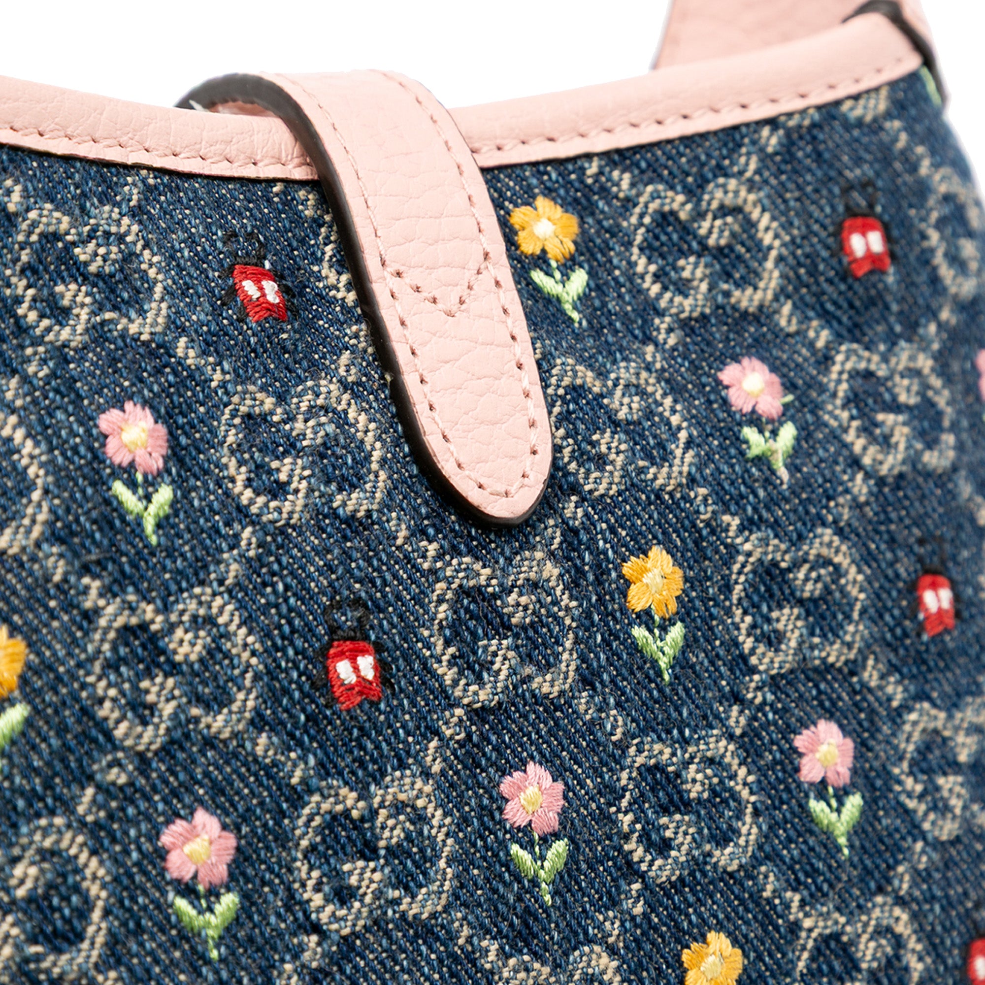 Limited Edition Mini GG Denim Embroidered Floral Jackie 1961 Crossbody