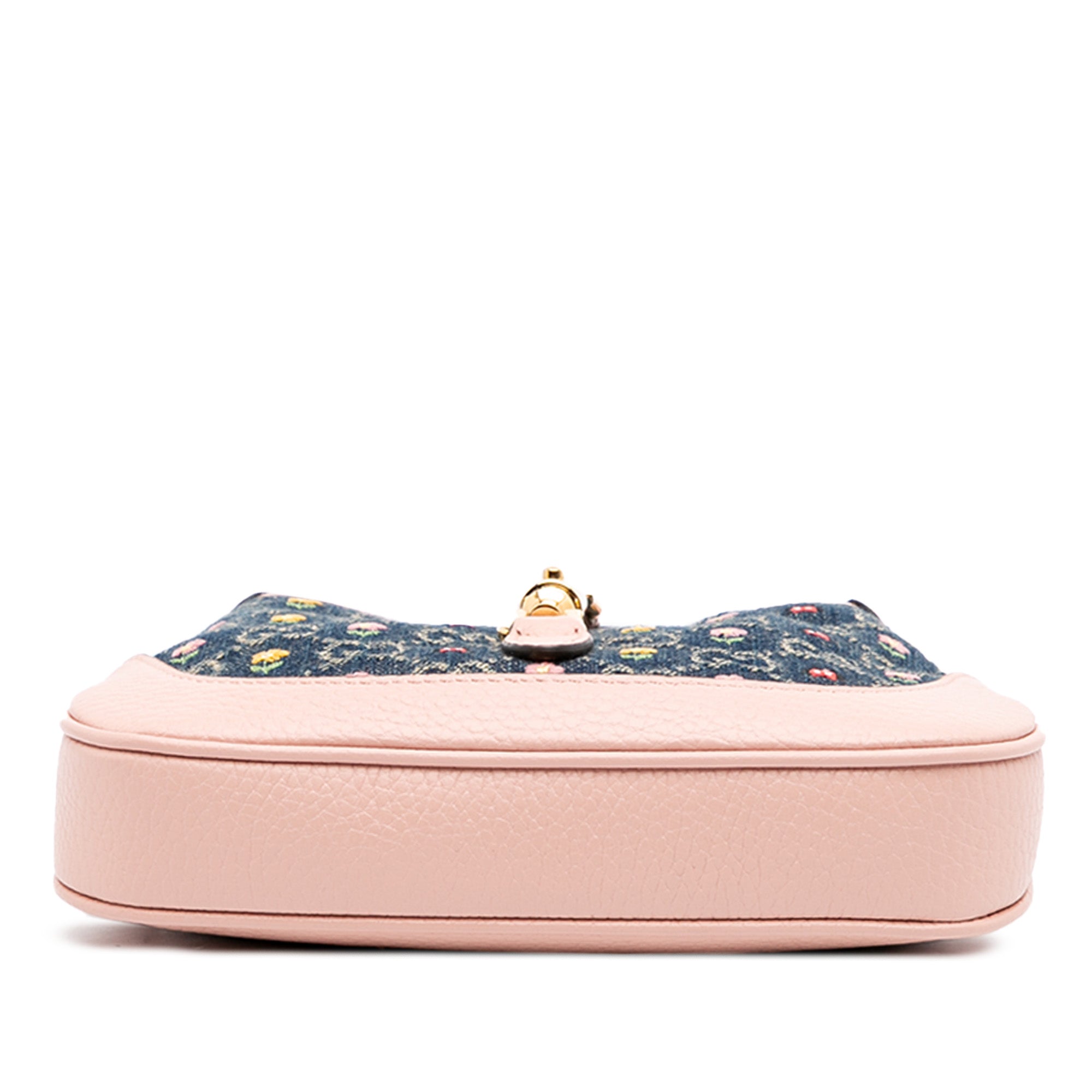 Limited Edition Mini GG Denim Embroidered Floral Jackie 1961 Crossbody