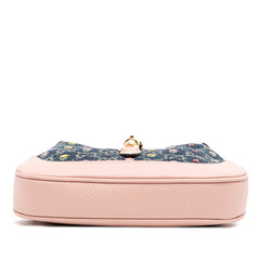 Limited Edition Mini GG Denim Embroidered Floral Jackie 1961 Crossbody