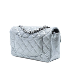 Small Quilted Metallic Lambskin Single Flap