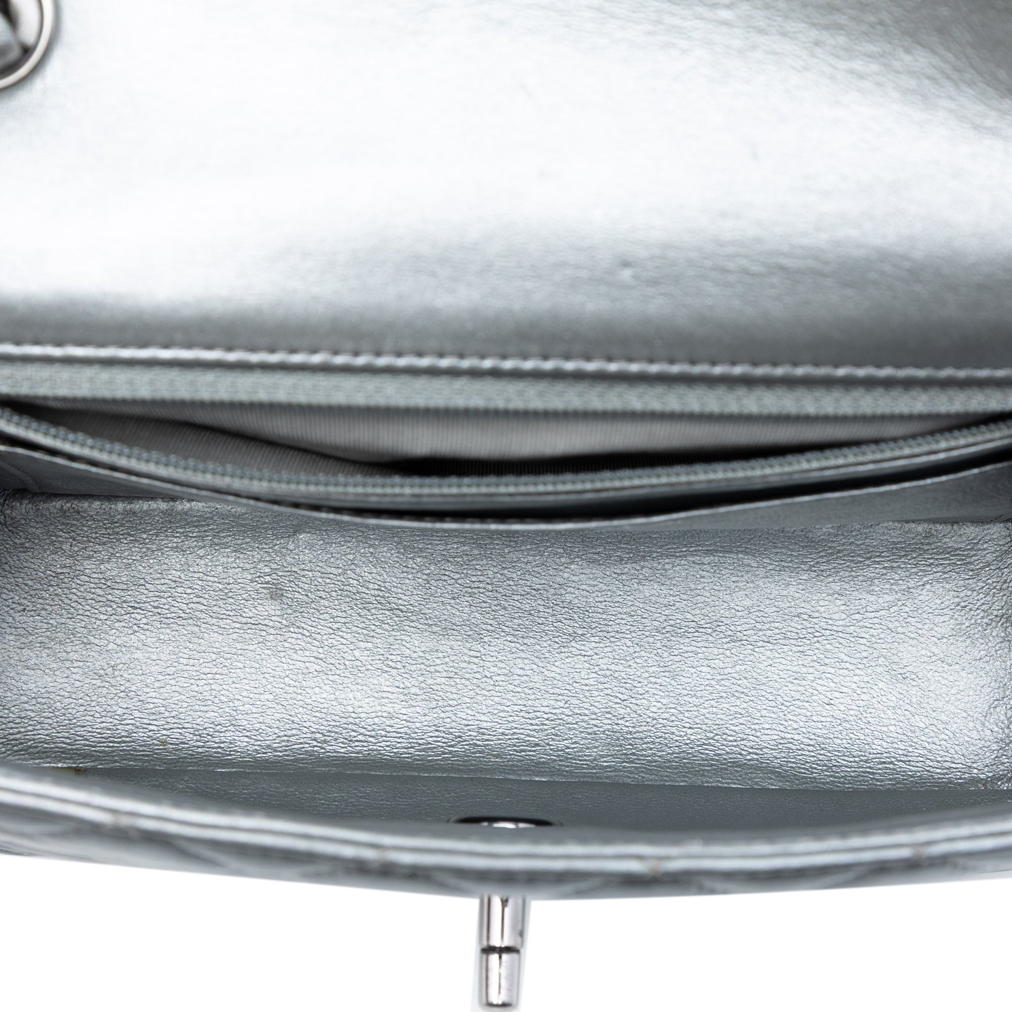 Small Quilted Metallic Lambskin Single Flap