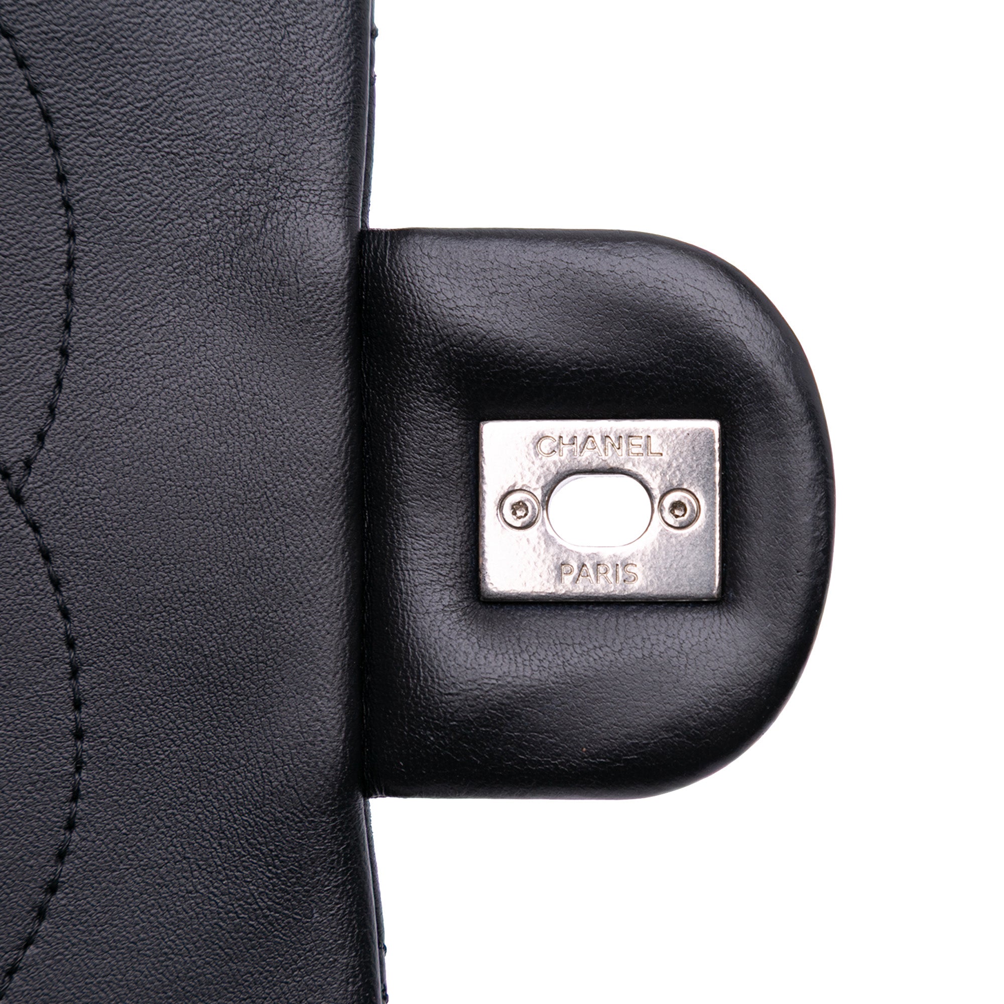 Jumbo Classic Chevron Lambskin Double Stitch Single Flap