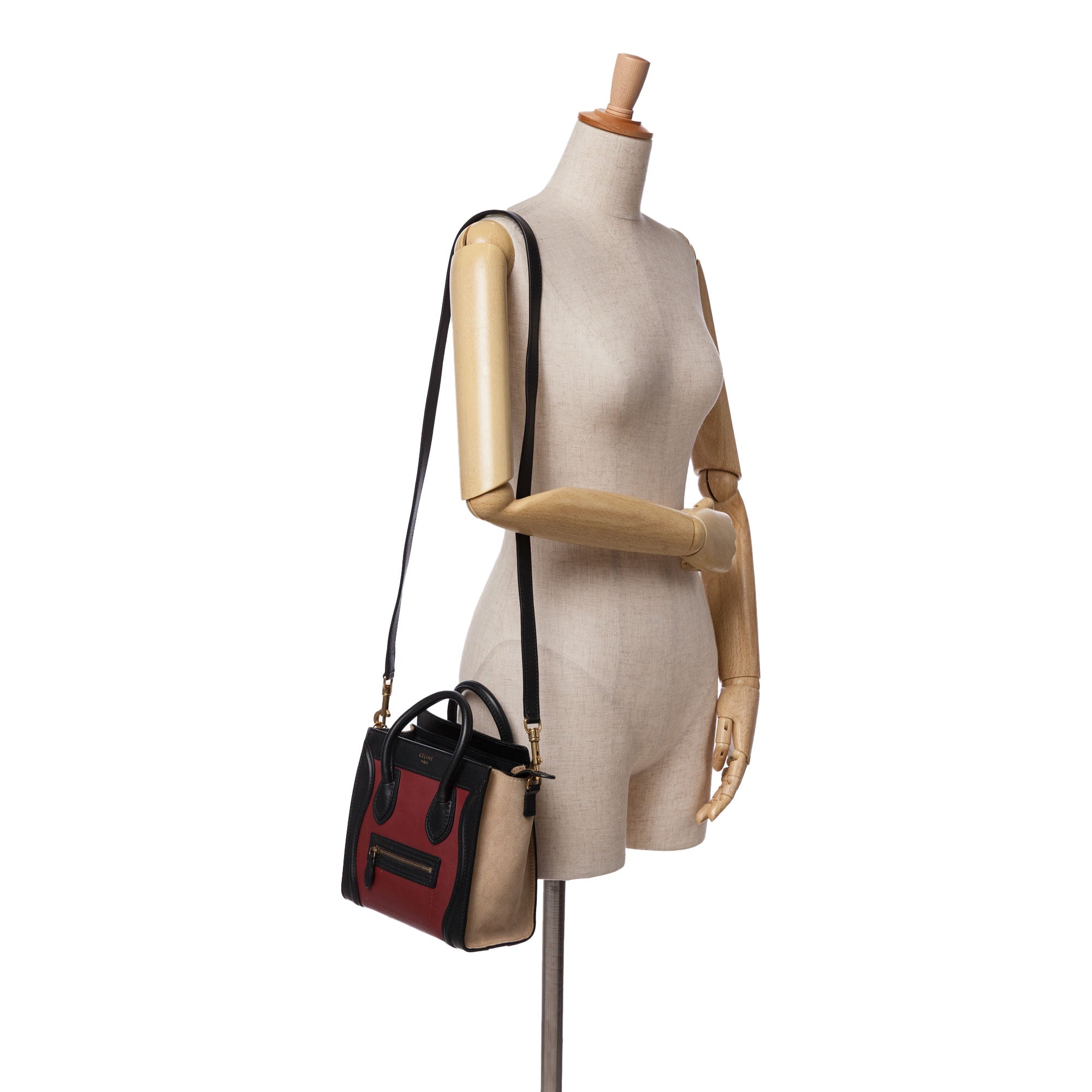 Nano Tricolor Leather Luggage Tote