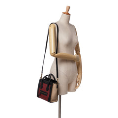 Nano Tricolor Leather Luggage Tote