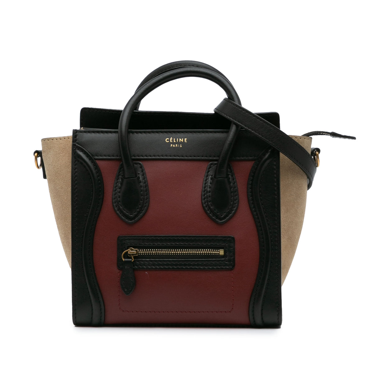 Nano Tricolor Leather Luggage Tote