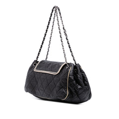 Quilted Lambskin East West Accordion Flap