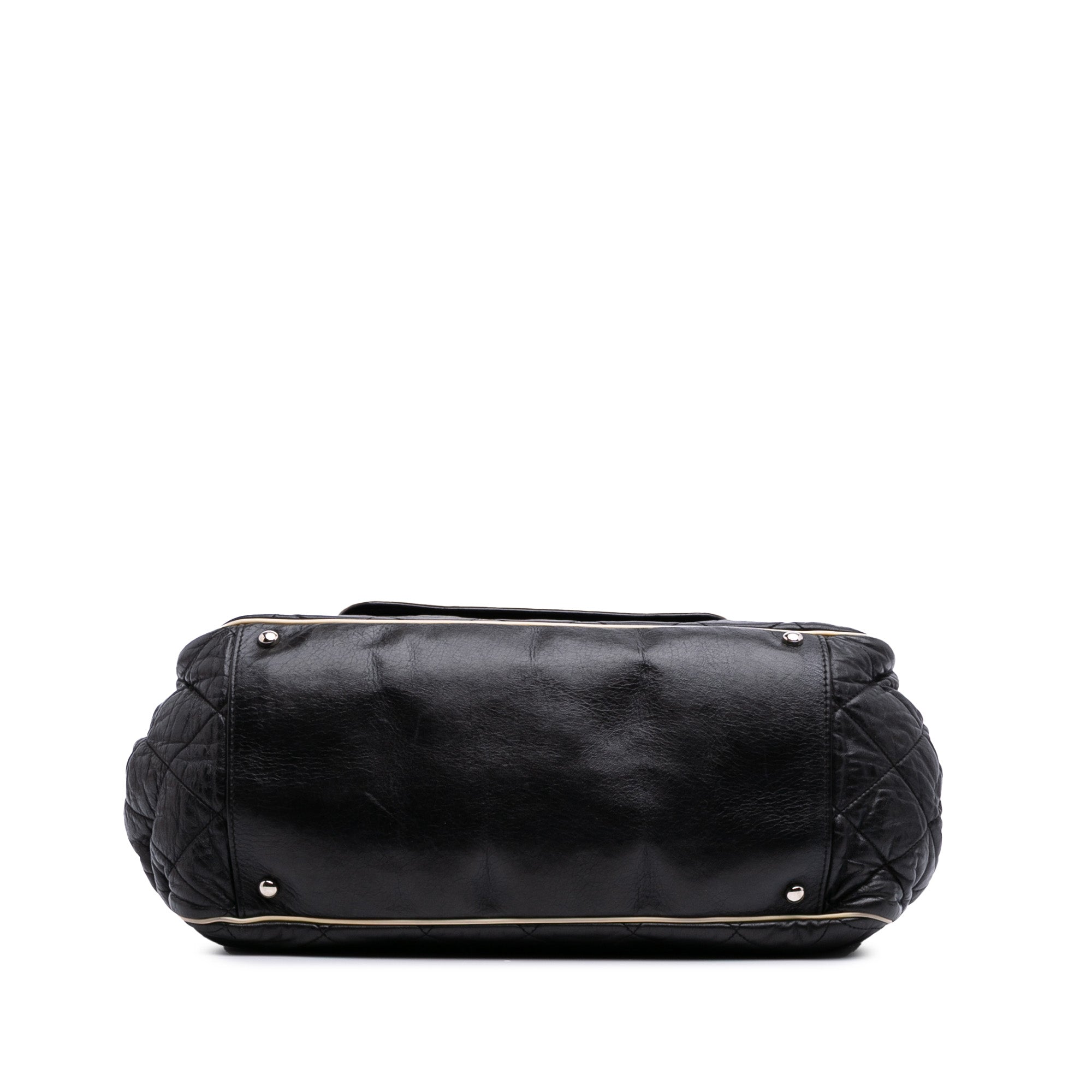 Quilted Lambskin East West Accordion Flap