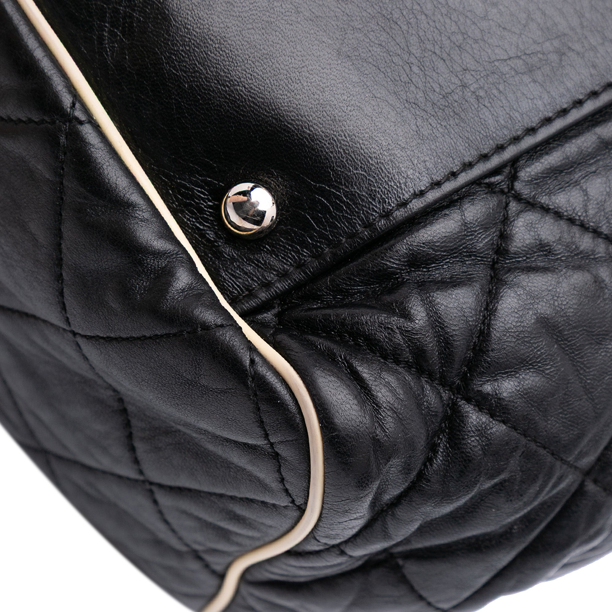 Quilted Lambskin East West Accordion Flap