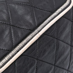 Quilted Lambskin East West Accordion Flap