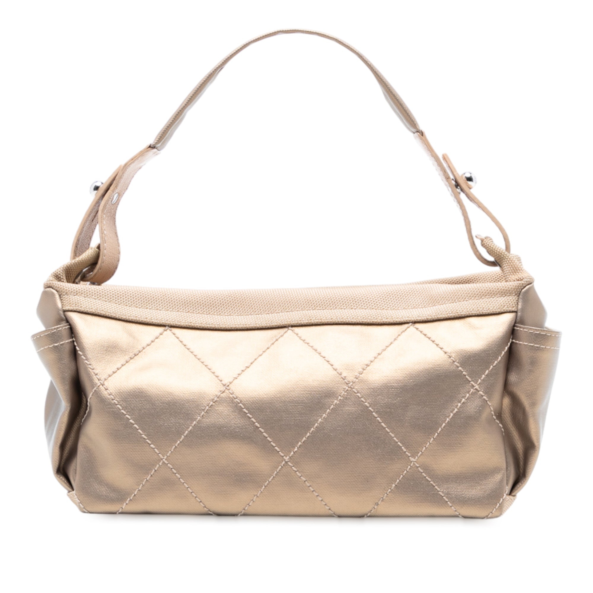 Paris Biarritz Quilted Coated Canvas Handbag