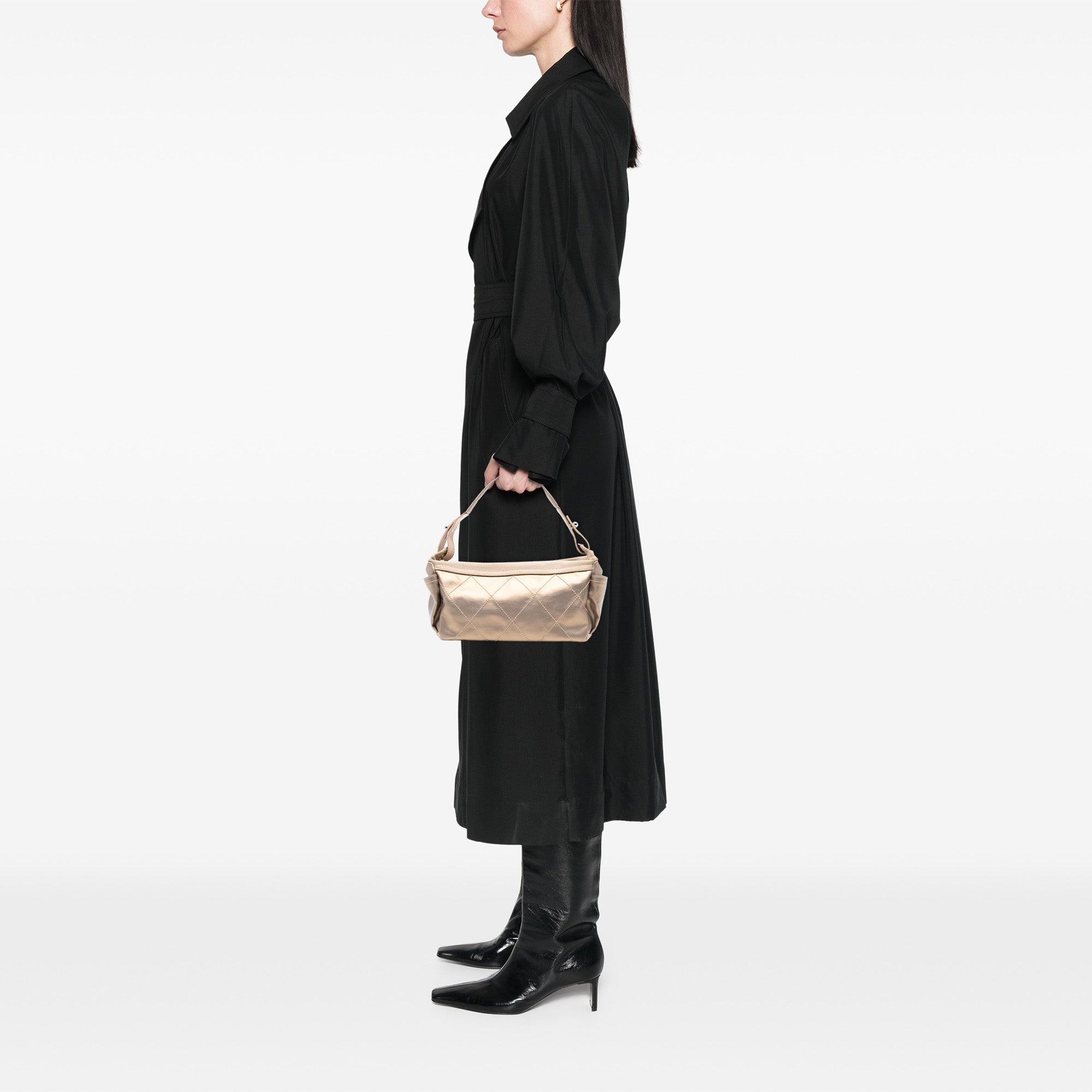 Paris Biarritz Quilted Coated Canvas Handbag