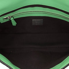 Zucca Embossed Stitched Leather Baguette Satchel