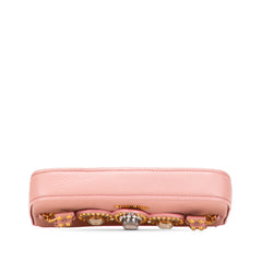 Goatskin Madras Crystal Studded Clutch