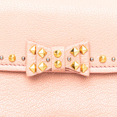 Goatskin Madras Crystal Studded Clutch