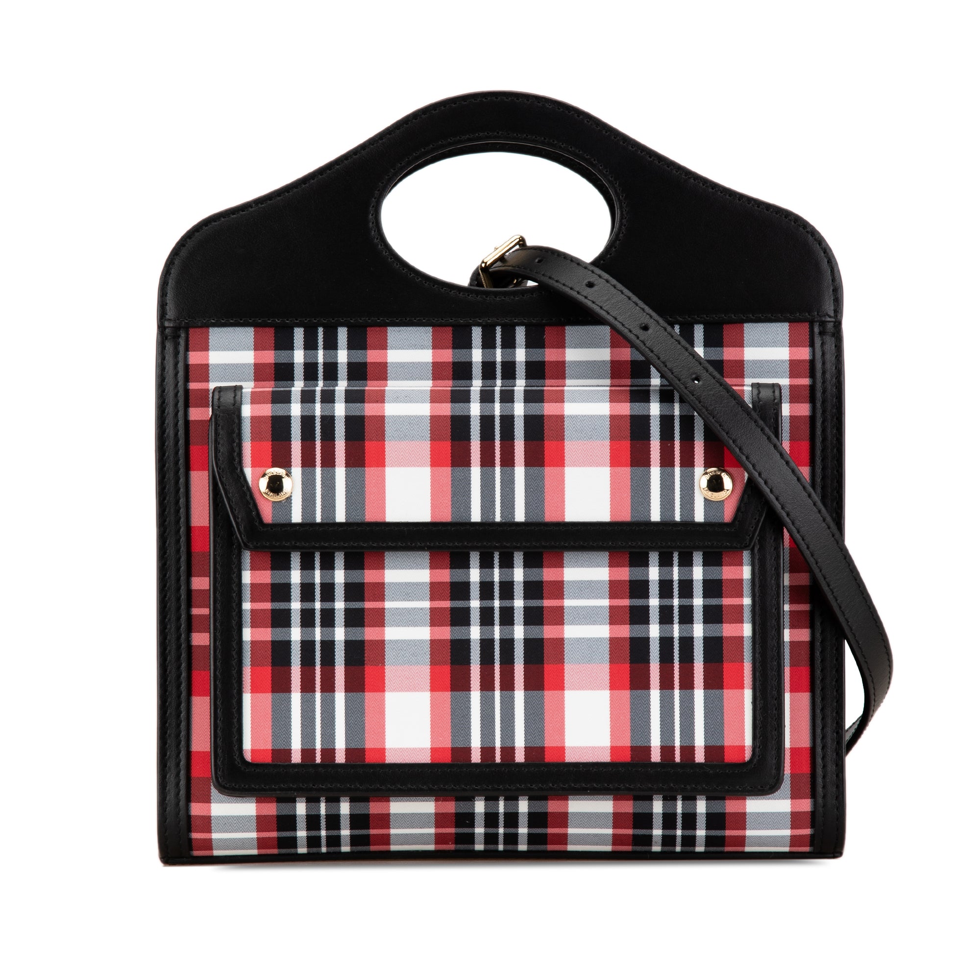 Mini Plaid Canvas Pocket Satchel