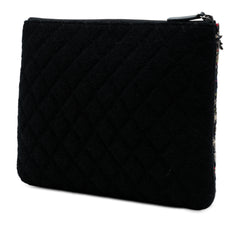 Quilted Tweed and Wool Cosmetic Pouch