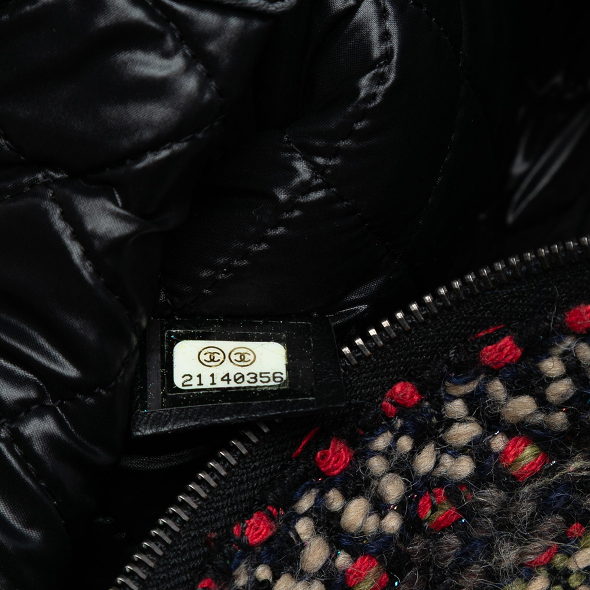 Quilted Tweed and Wool Cosmetic Pouch