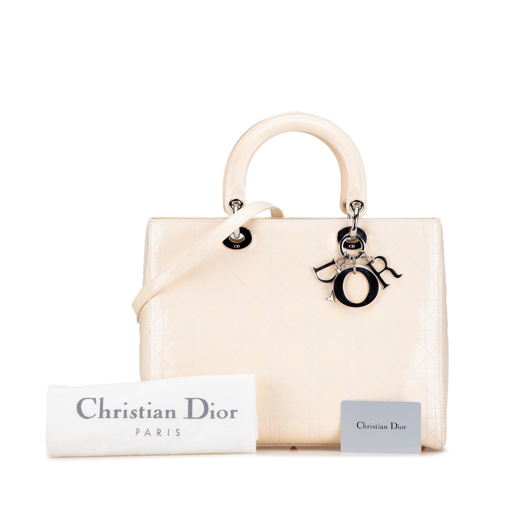 Large Patent Cannage Lady Dior