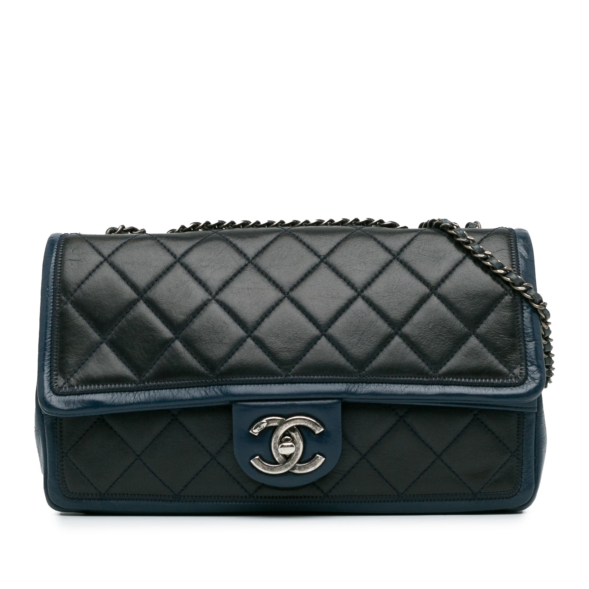 Medium Bicolor Lambskin Graphic Flap