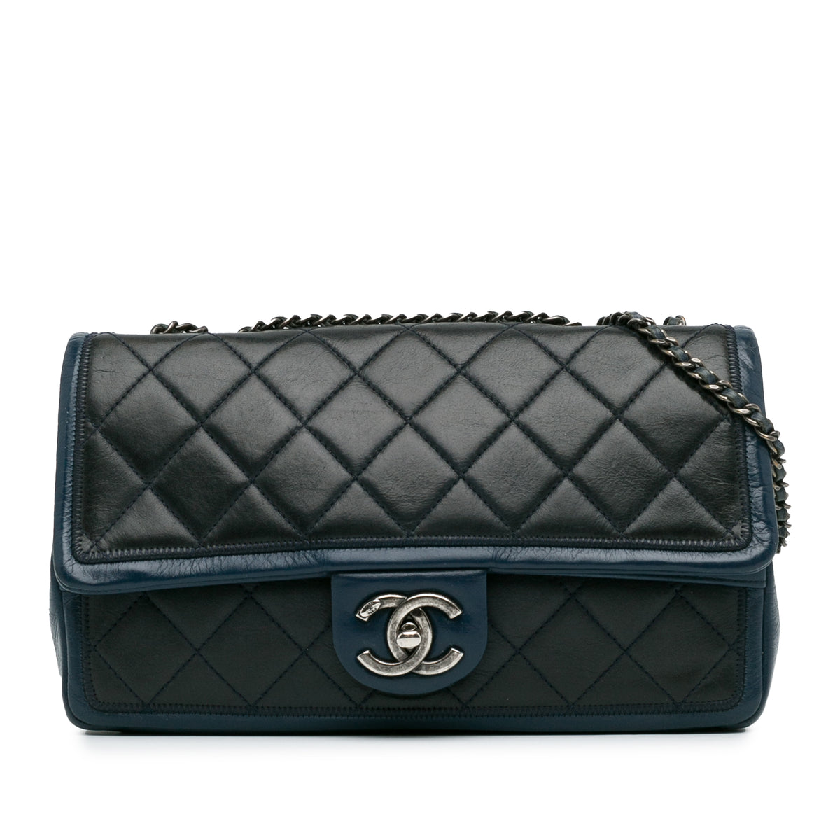 Medium Bicolor Lambskin Graphic Flap