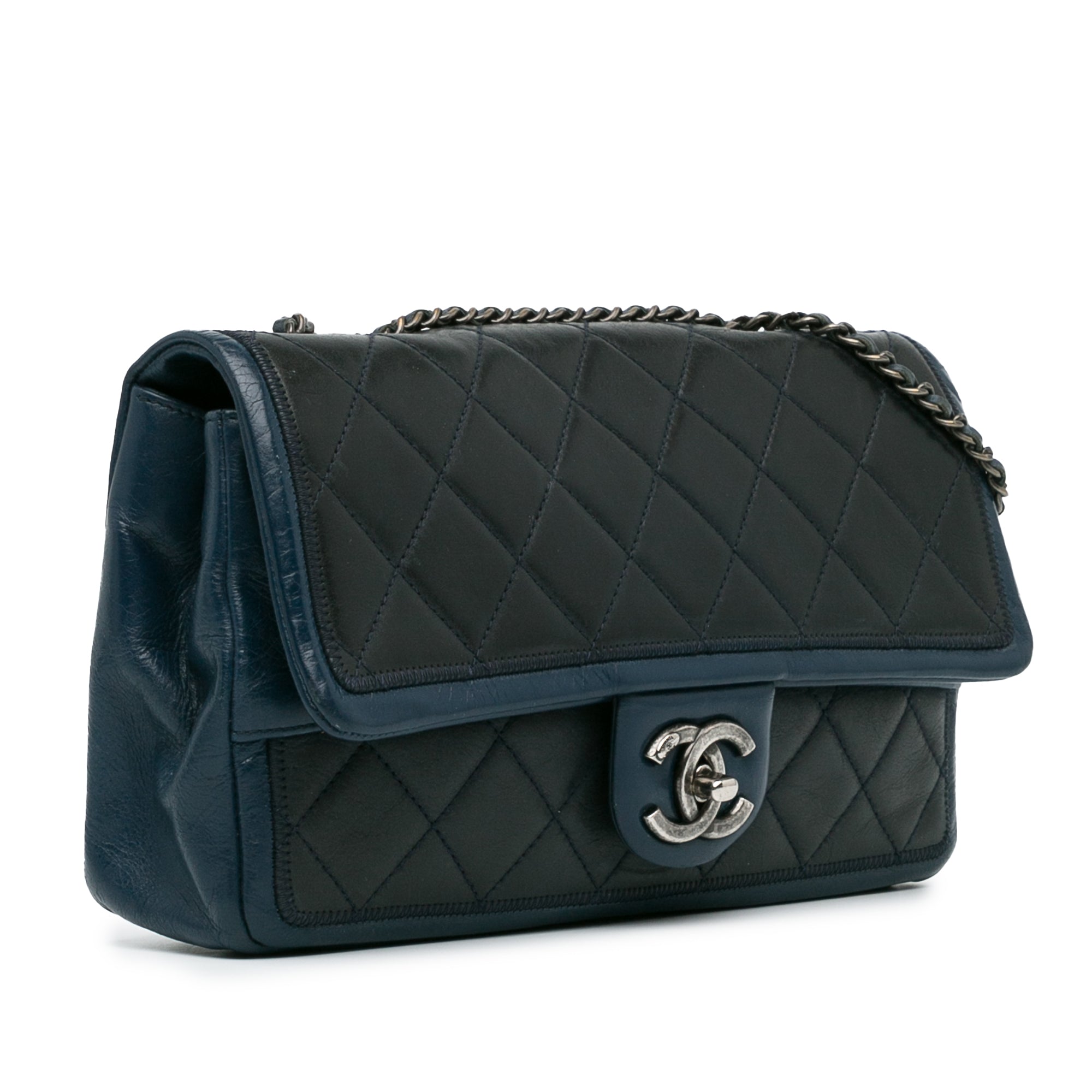 Medium Bicolor Lambskin Graphic Flap