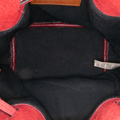 Small Mega Check Canvas and Suede Fringe Belgrove Bucket Bag