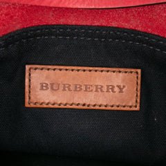 Small Mega Check Canvas and Suede Fringe Belgrove Bucket Bag