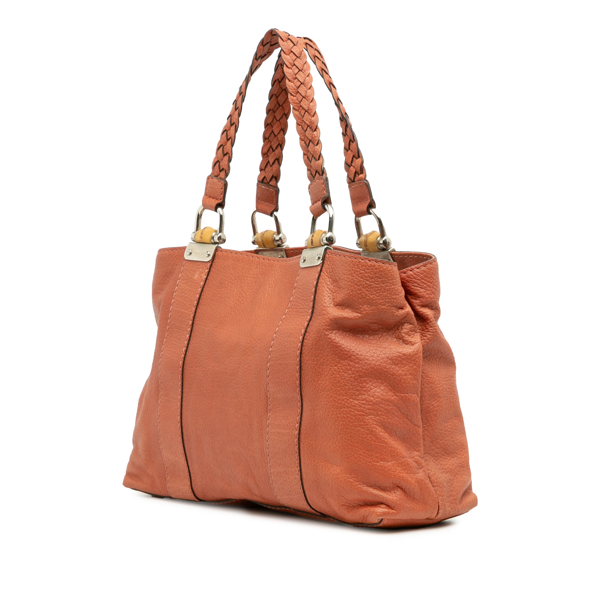 Medium Leather Bamboo Libeccio Tote