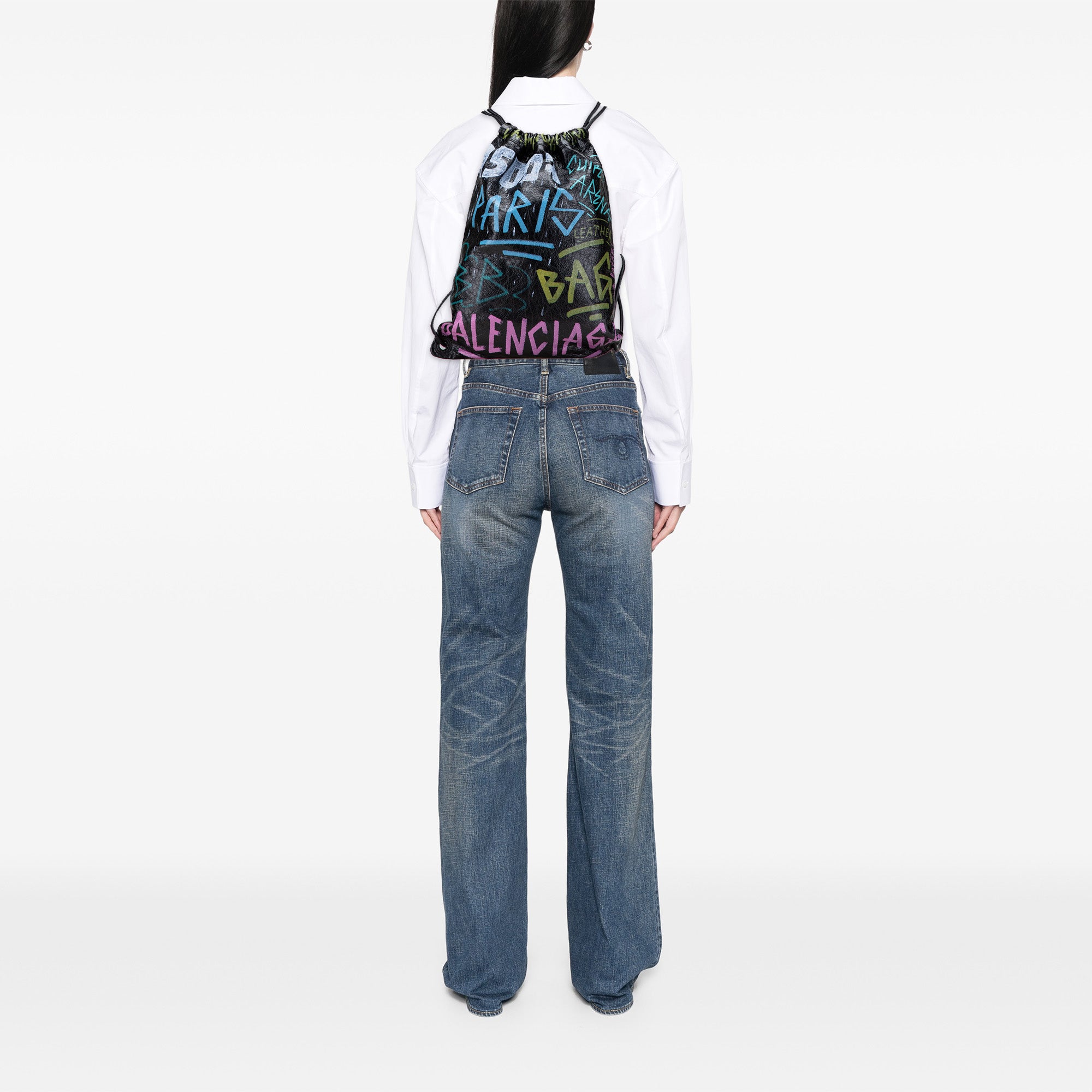 Lambskin Graffiti Explorer Drawstring Backpack