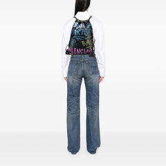 Lambskin Graffiti Explorer Drawstring Backpack
