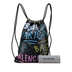 Lambskin Graffiti Explorer Drawstring Backpack