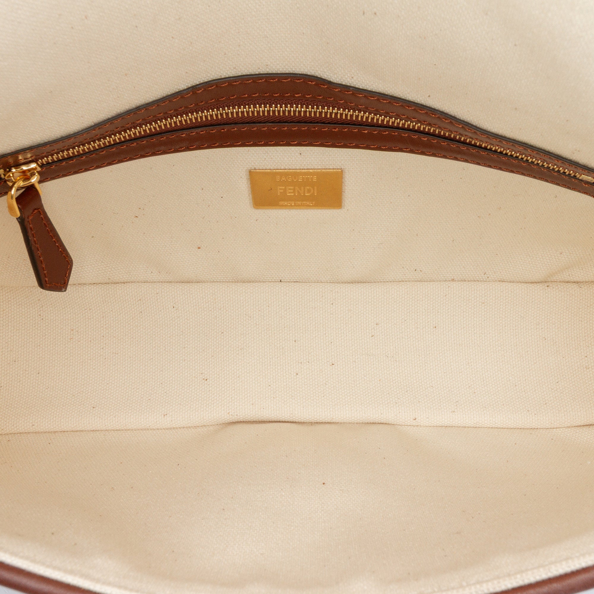 Sarah Coleman Zucca Embroidered Canvas Fish Eye Vertigo Baguette Satchel