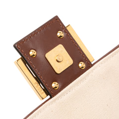 Sarah Coleman Zucca Embroidered Canvas Fish Eye Vertigo Baguette Satchel