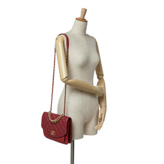 Small Quilted Calfskin and Caviar Chain Handle Flap