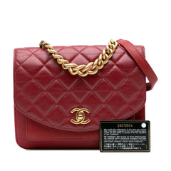 Small Quilted Calfskin and Caviar Chain Handle Flap