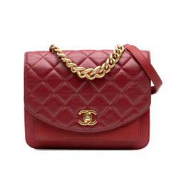 Small Quilted Calfskin and Caviar Chain Handle Flap