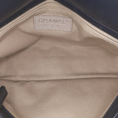Small Quilted Calfskin and Tweed Top Handle Tote