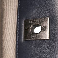 Small Quilted Calfskin and Tweed Top Handle Tote