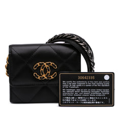 Lambskin 19 Flap Coin Purse With Chain