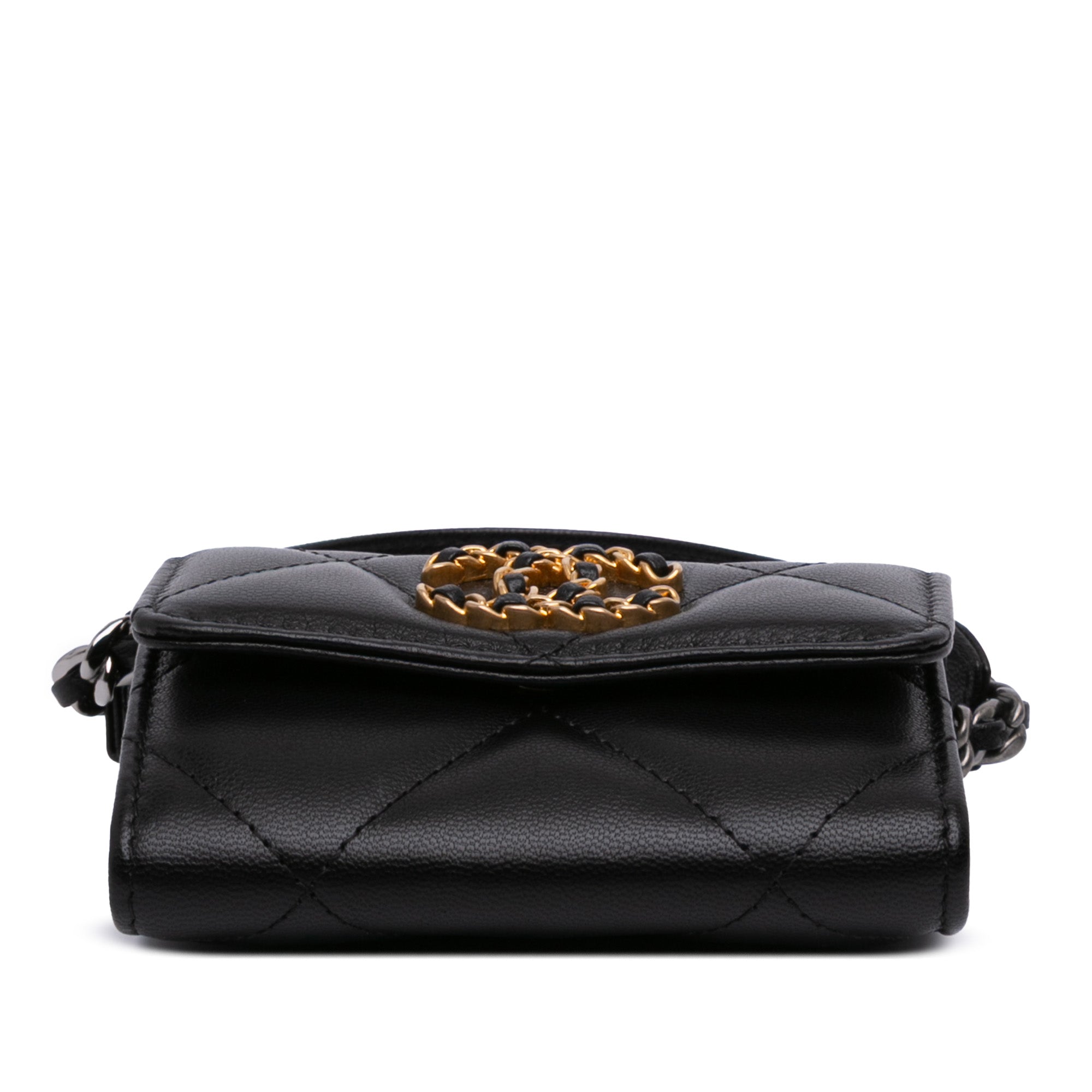 Lambskin 19 Flap Coin Purse With Chain