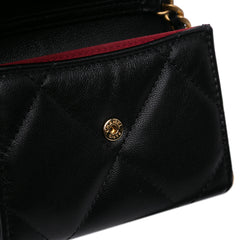 Lambskin 19 Flap Coin Purse With Chain