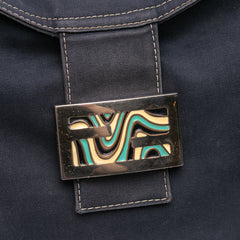 Canvas FF Marble Double Flap Shoulder Bag